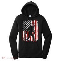 Distressed USA American Bigfoot Sasquatch Flag Women's Hoodie thumb 0