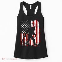 Distressed USA American Bigfoot Sasquatch Flag Women's Tank Top thumb 0