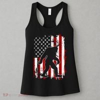 Distressed USA American Bigfoot Sasquatch Flag Women's Tank Top thumb 3