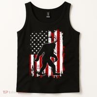 Distressed USA American Bigfoot Sasquatch Flag Tank Top thumb 2