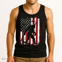 Distressed USA American Bigfoot Sasquatch Flag Tank Top thumb 3
