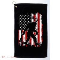 Distressed USA American Bigfoot Sasquatch Flag Golf Towel thumb 0