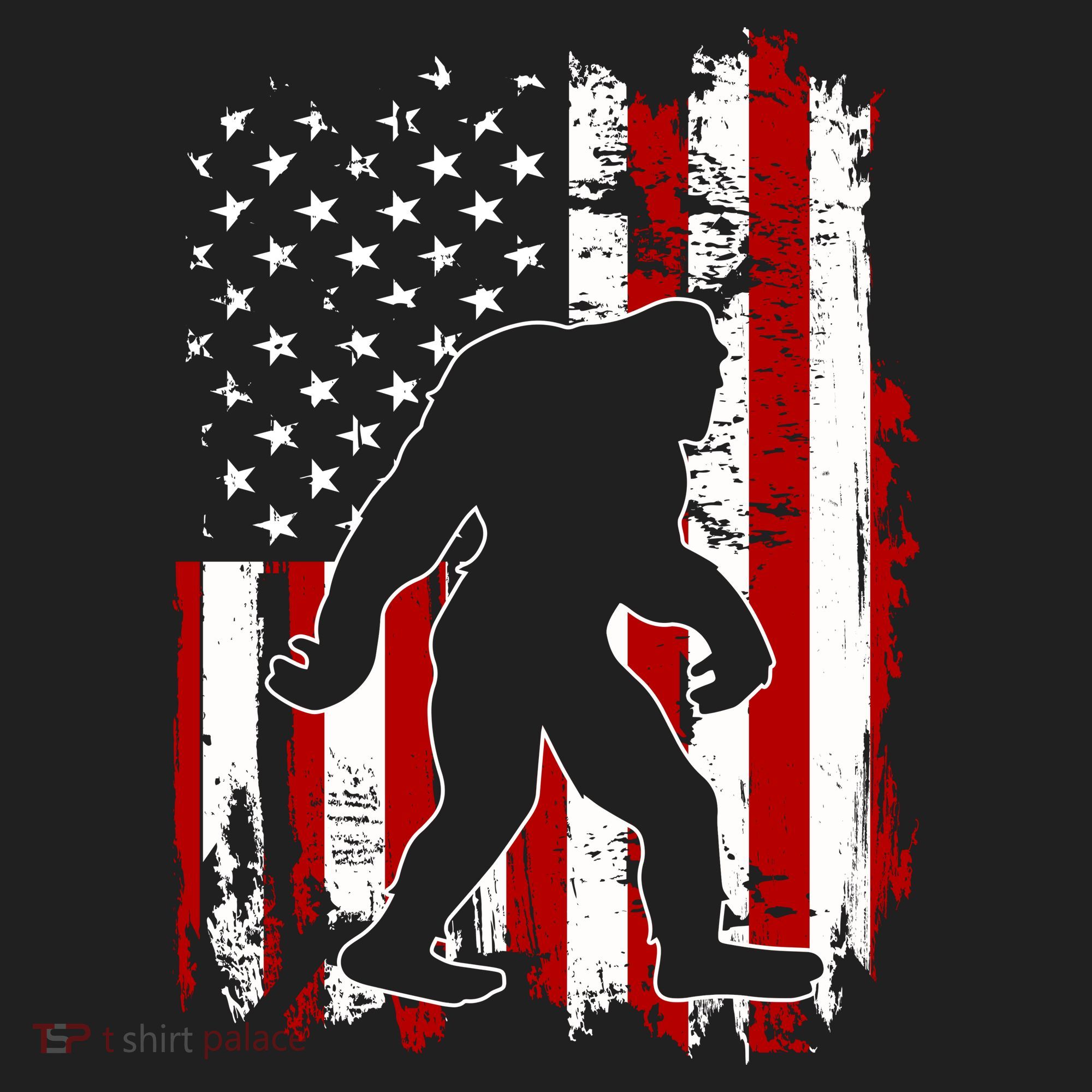 Distressed USA American Bigfoot Sasquatch Flag Golf Towel