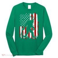 Distressed USA American Bigfoot Sasquatch Flag Long Sleeve Shirt thumb 0