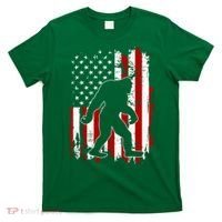 Distressed USA American Bigfoot Sasquatch Flag T-Shirt thumb 0