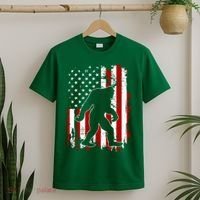 Distressed USA American Bigfoot Sasquatch Flag T-Shirt thumb 2