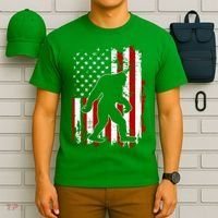 Distressed USA American Bigfoot Sasquatch Flag T-Shirt thumb 6