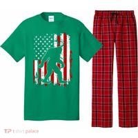 Distressed USA American Bigfoot Sasquatch Flag Pajama Set thumb 0
