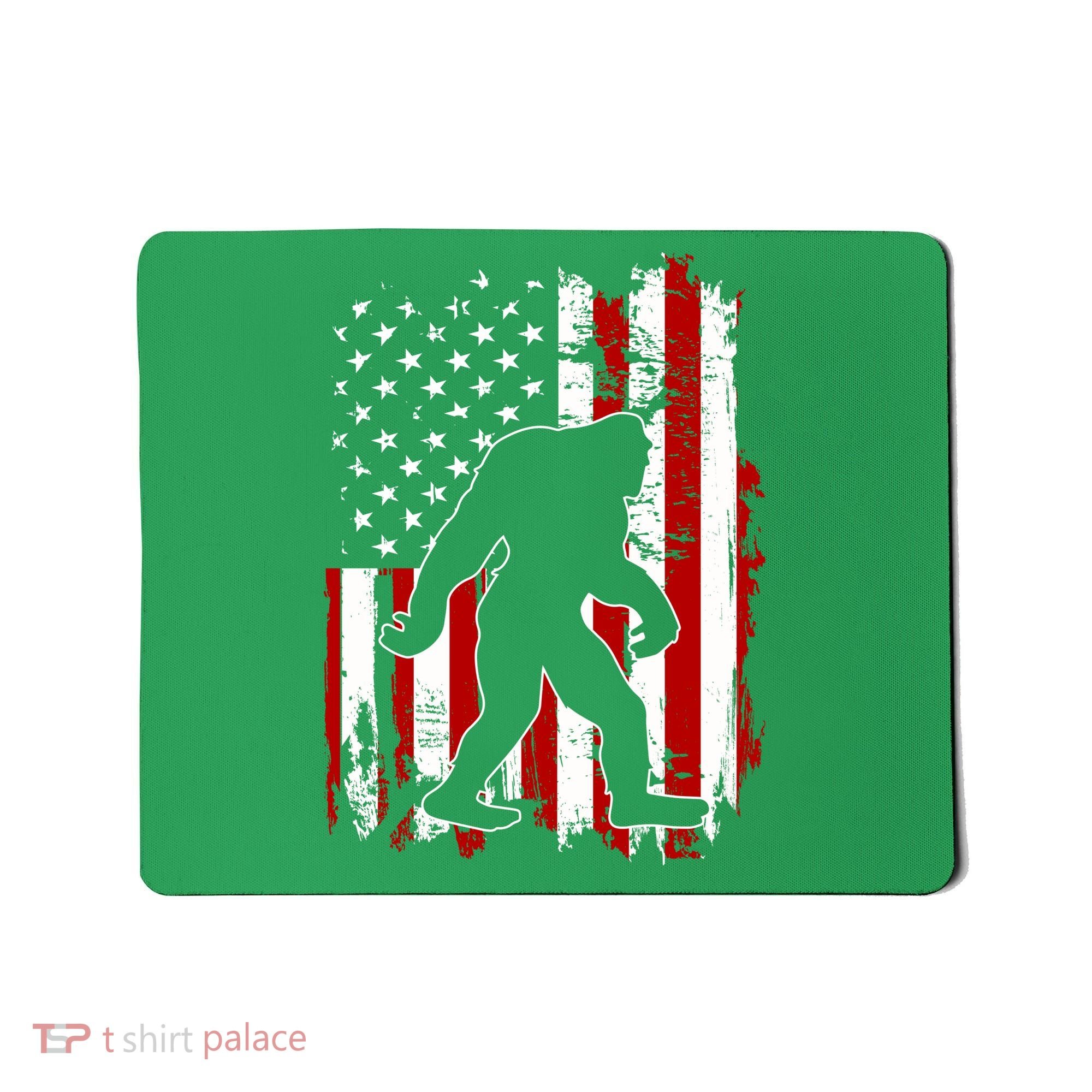 Distressed USA American Bigfoot Sasquatch Flag Mousepad