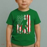 Distressed USA American Bigfoot Sasquatch Flag Toddler T-Shirt thumb 2