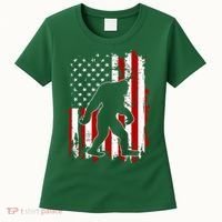 Distressed USA American Bigfoot Sasquatch Flag Women's T-Shirt thumb 0
