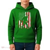 Distressed USA American Bigfoot Sasquatch Flag Kids Hoodie thumb 4