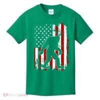 Distressed USA American Bigfoot Sasquatch Flag Kids T-Shirt thumb 0