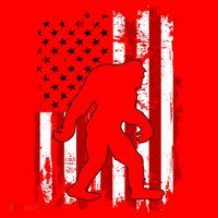 Distressed USA American Bigfoot Sasquatch Flag Santa Hat thumb 1