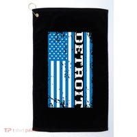 Detroit Usa American Flag Golf Towel thumb 0