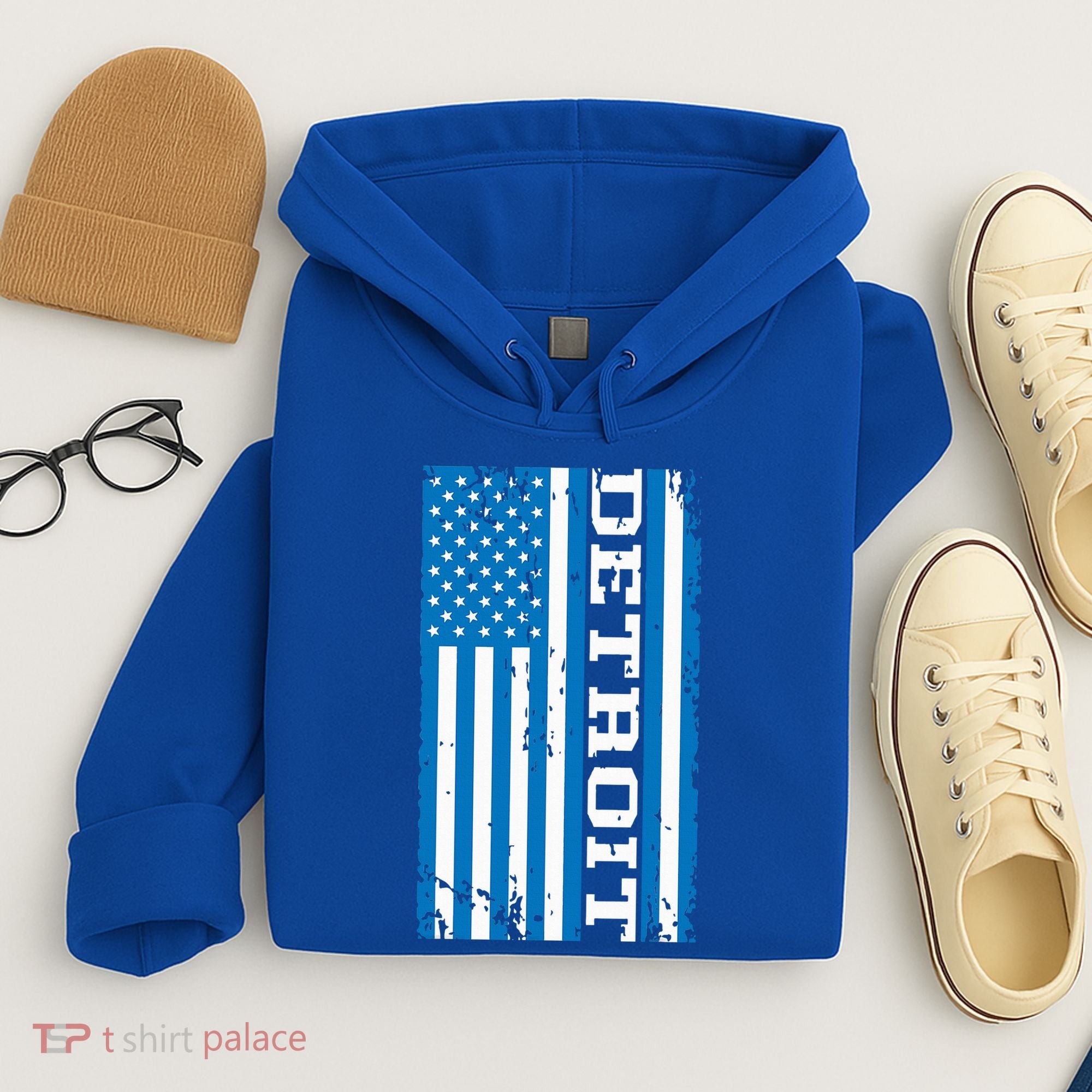 Detroit Usa American Flag Hoodie