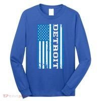 Detroit Usa American Flag Long Sleeve Shirt thumb 0