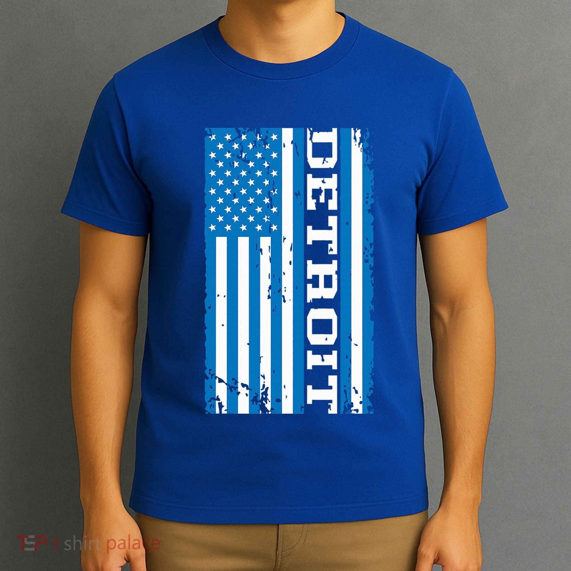 Detroit Usa American Flag T-Shirt