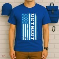 Detroit Usa American Flag T-Shirt thumb 6