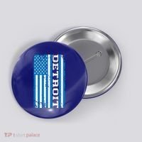 Detroit Usa American Flag Button thumb 0
