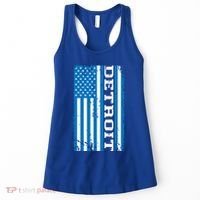 Detroit Usa American Flag Women's Tank Top thumb 0