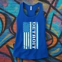 Detroit Usa American Flag Women's Tank Top thumb 3
