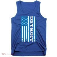 Detroit Usa American Flag Tank Top thumb 0