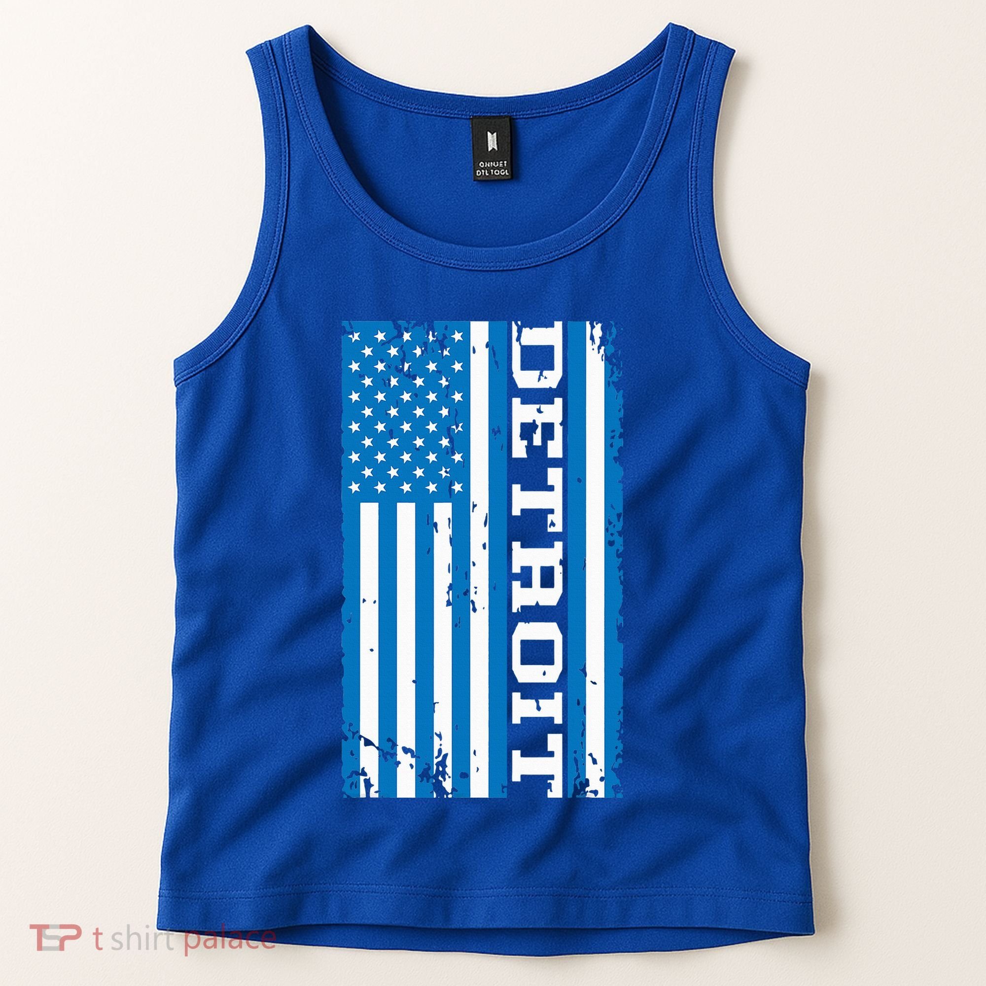 Detroit Usa American Flag Tank Top