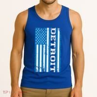 Detroit Usa American Flag Tank Top thumb 3