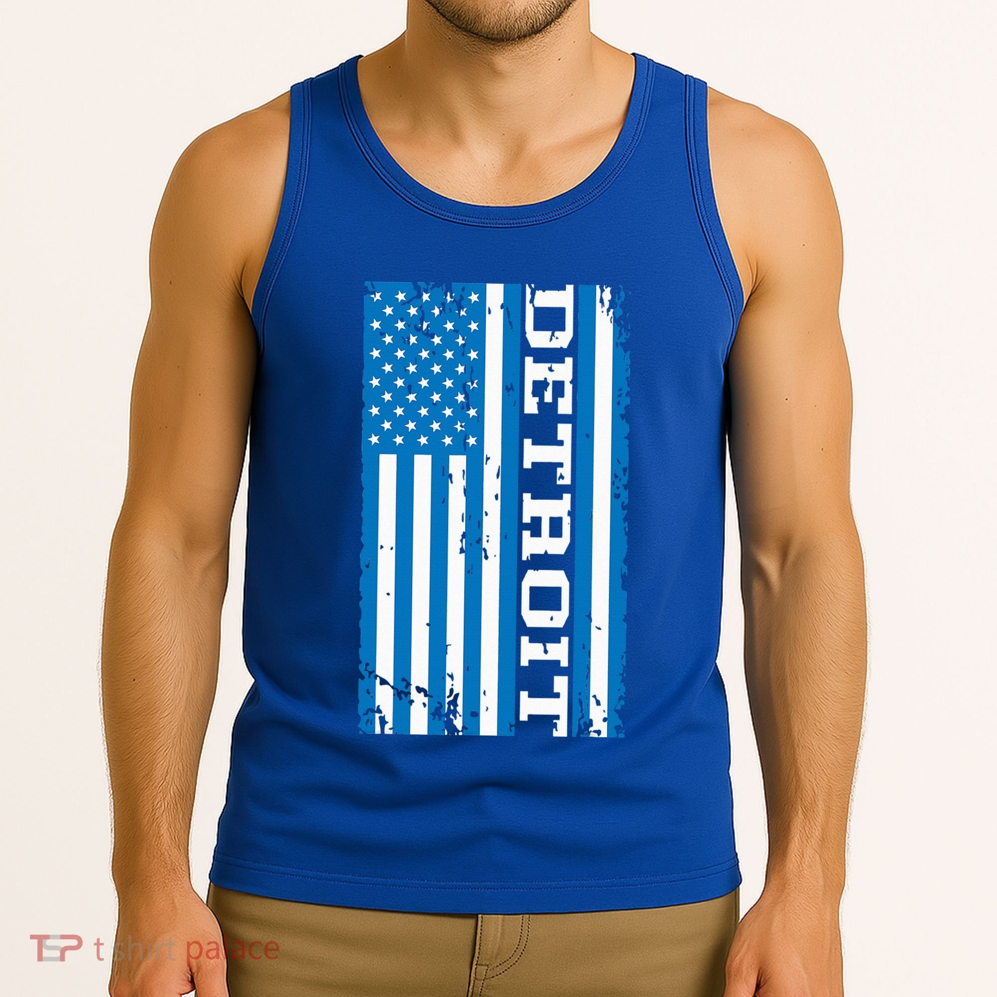 Detroit Usa American Flag Tank Top
