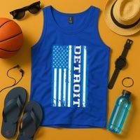Detroit Usa American Flag Tank Top thumb 4