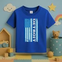 Detroit Usa American Flag Toddler T-Shirt thumb 3