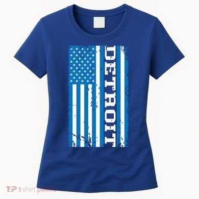 Detroit Usa American Flag Women's T-Shirt