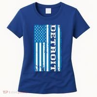 Detroit Usa American Flag Women's T-Shirt thumb 0