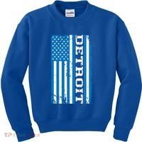 Detroit Usa American Flag Kids Sweatshirt thumb 0