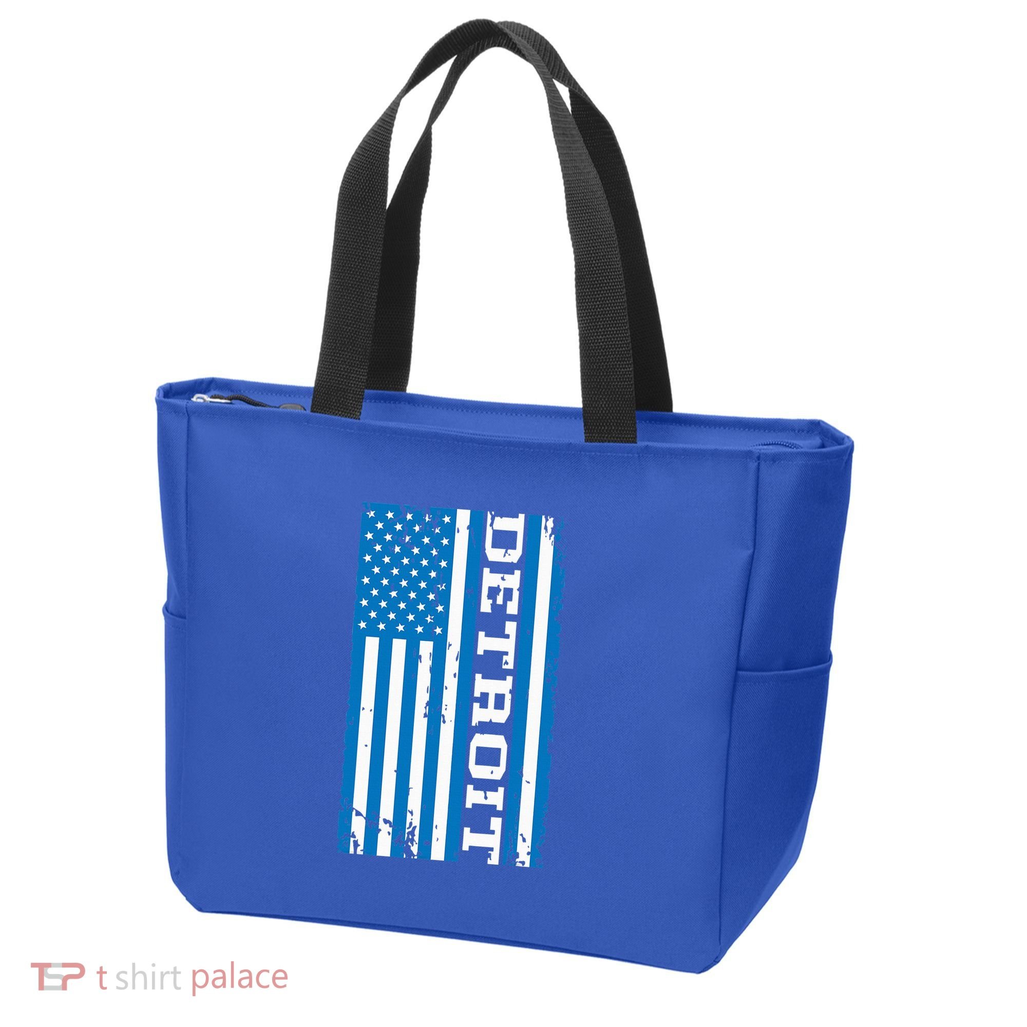 Detroit Usa American Flag Tote Bag