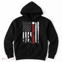 Distressed USA American Flag Baseball Grandpa Father's Day Hoodie thumb 0