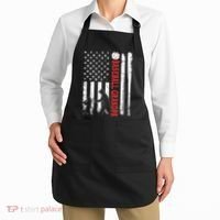 Distressed USA American Flag Baseball Grandpa Father's Day Apron thumb 2