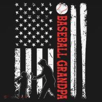 Distressed USA American Flag Baseball Grandpa Father's Day Polo thumb 3