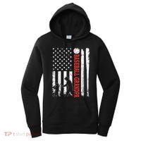 Distressed USA American Flag Baseball Grandpa Father's Day Women's Hoodie thumb 0