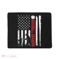 Distressed USA American Flag Baseball Grandpa Father's Day Mousepad thumb 0