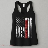 Distressed USA American Flag Baseball Grandpa Father's Day Women's Tank Top thumb 3