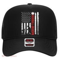 Distressed USA American Flag Baseball Grandpa Father's Day Hat thumb 0