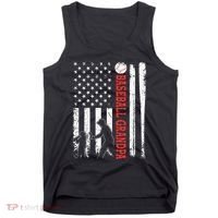 Distressed USA American Flag Baseball Grandpa Father's Day Tank Top thumb 0