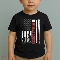 Distressed USA American Flag Baseball Grandpa Father's Day Toddler T-Shirt thumb 2