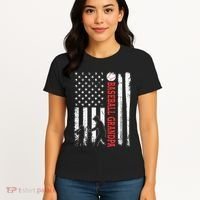 Distressed USA American Flag Baseball Grandpa Father's Day Women's T-Shirt thumb 4