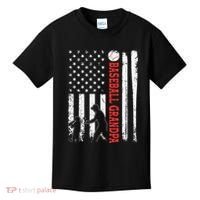 Distressed USA American Flag Baseball Grandpa Father's Day Kids T-Shirt thumb 0