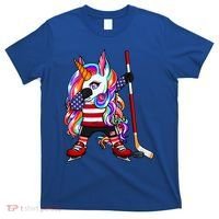 Dabbing Unicorn America Ice Hockey Fans Jersey Usa Flag Gift T-Shirt thumb 0