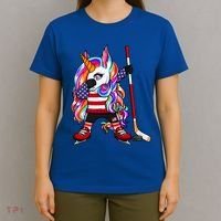 Dabbing Unicorn America Ice Hockey Fans Jersey Usa Flag Gift T-Shirt thumb 4