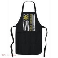 Distressed USA American Flag Softball Papa Father's Day Apron thumb 0